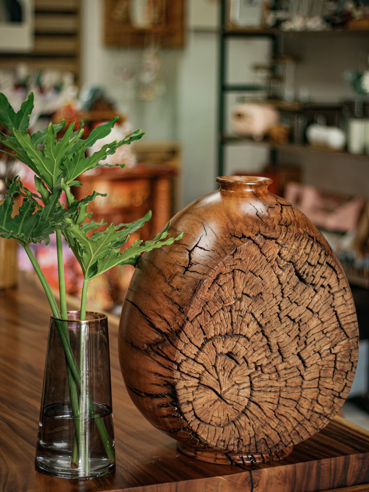 BÌNH GỖ LŨA DECOR - C48