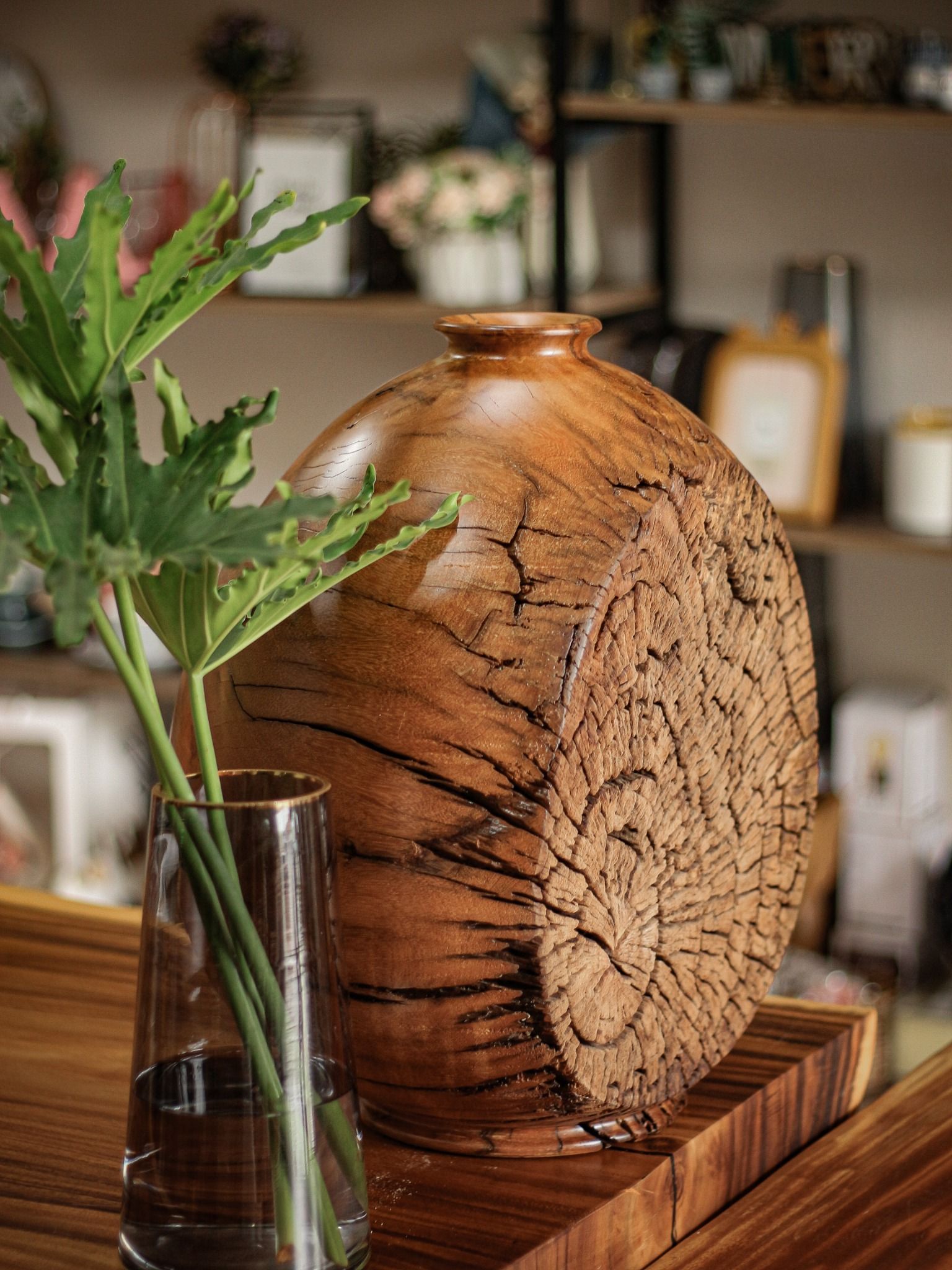BÌNH GỖ LŨA DECOR - C48