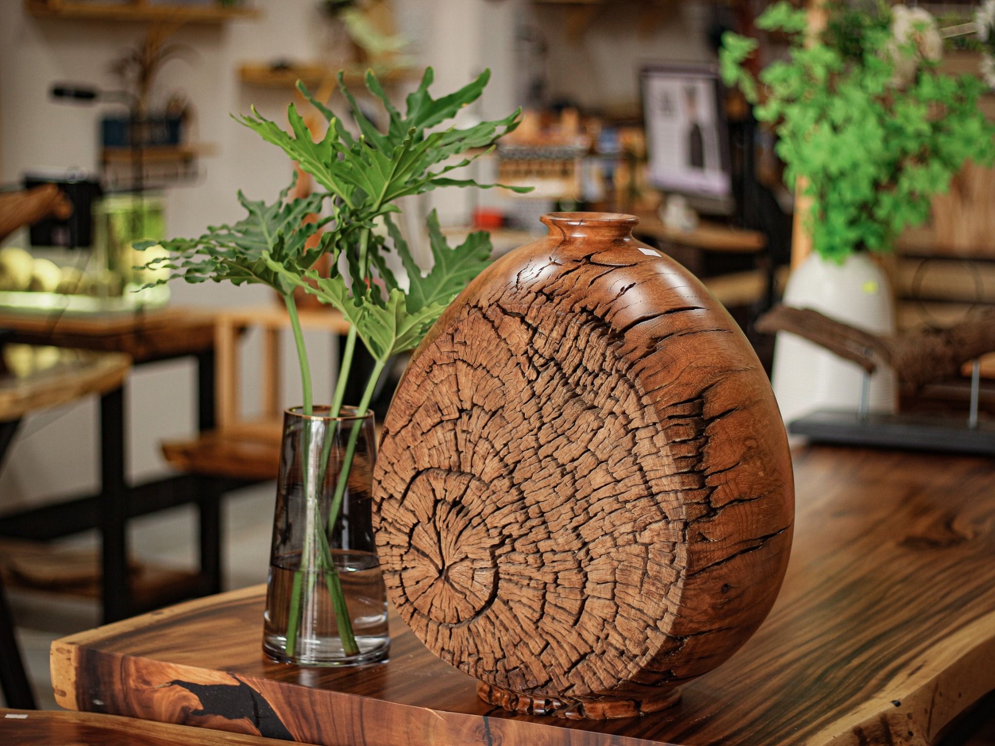 BÌNH GỖ LŨA DECOR - C48