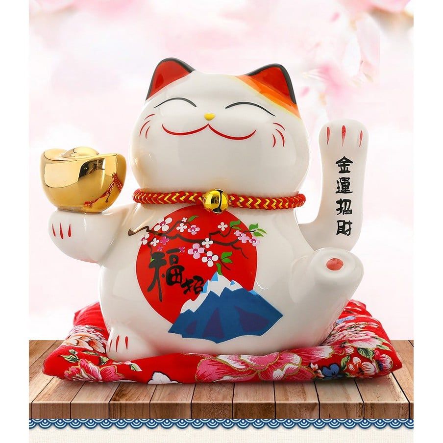 MÈO THẦN TÀI THỎI VÀNG 16CM
