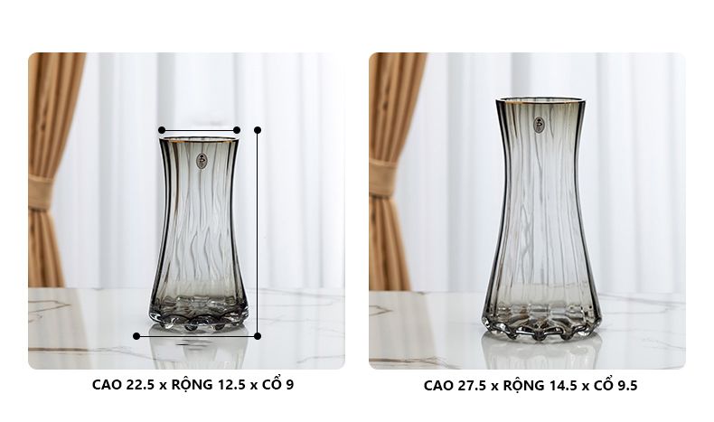 BÌNH HOA KHÓI VIỀN VÀNG