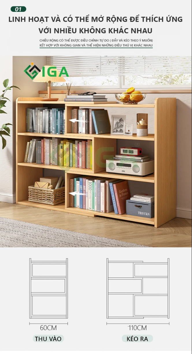 Kệ Sách Mở Rộng Kích Thước - GP209