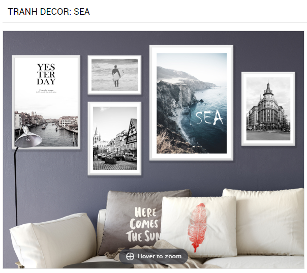 TRANH DECOR KHUNG GỖ: SEA - DCC34