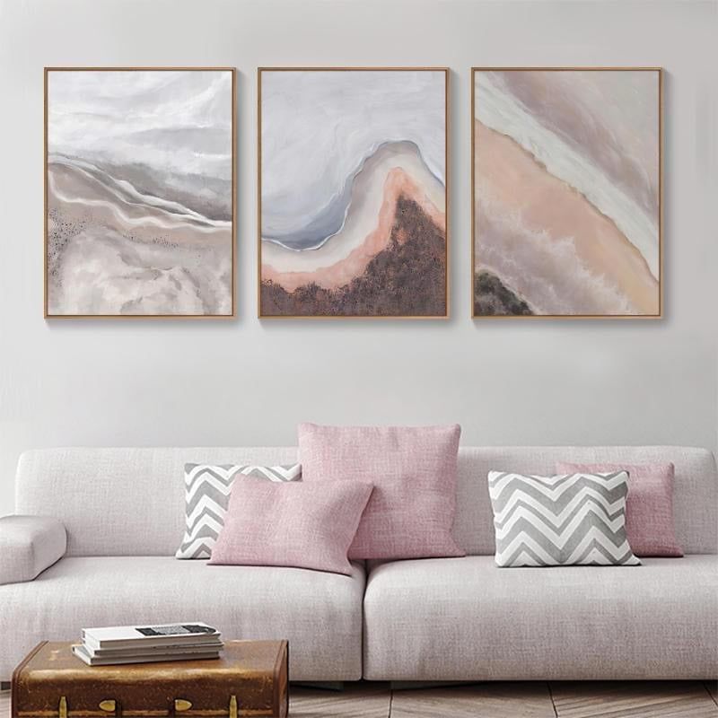 TRANH DECOR: BỘ 3 TRANH BIỂN TRỪU TƯỢNG