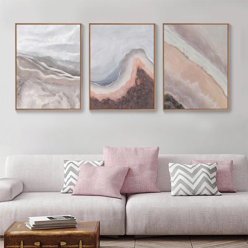 TRANH DECOR: BỘ 3 TRANH BIỂN TRỪU TƯỢNG