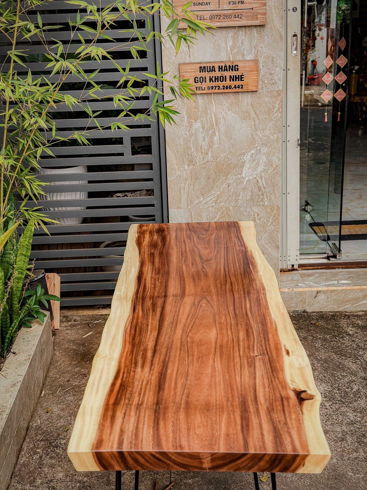 BÀN GỖ ME TÂY 170 x 60-62 x 5 cm