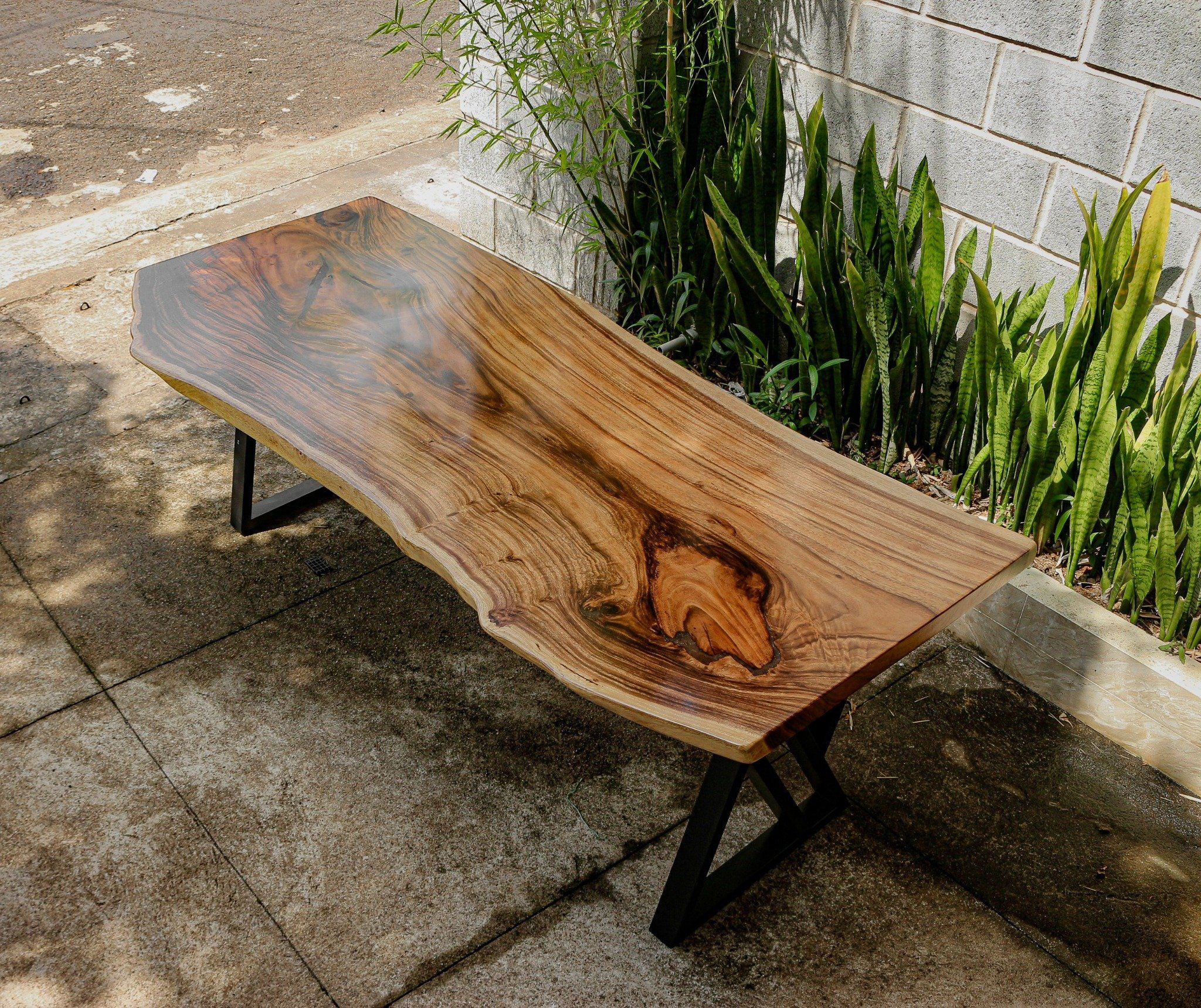 BÀN GỖ ME TÂY 200 x 73-93-79 x 5 cm