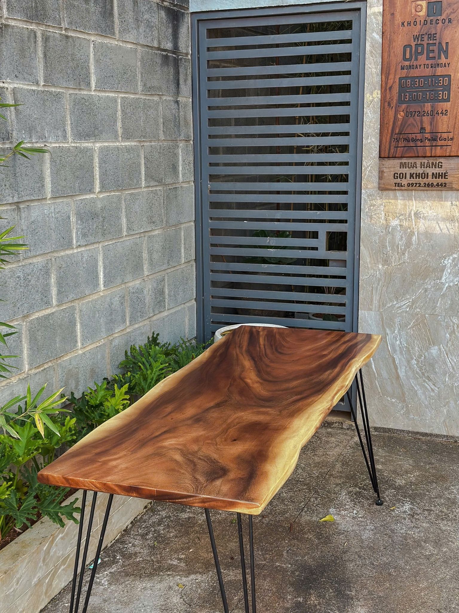 BÀN GỖ ME TÂY 160 x 63 x 3 cm