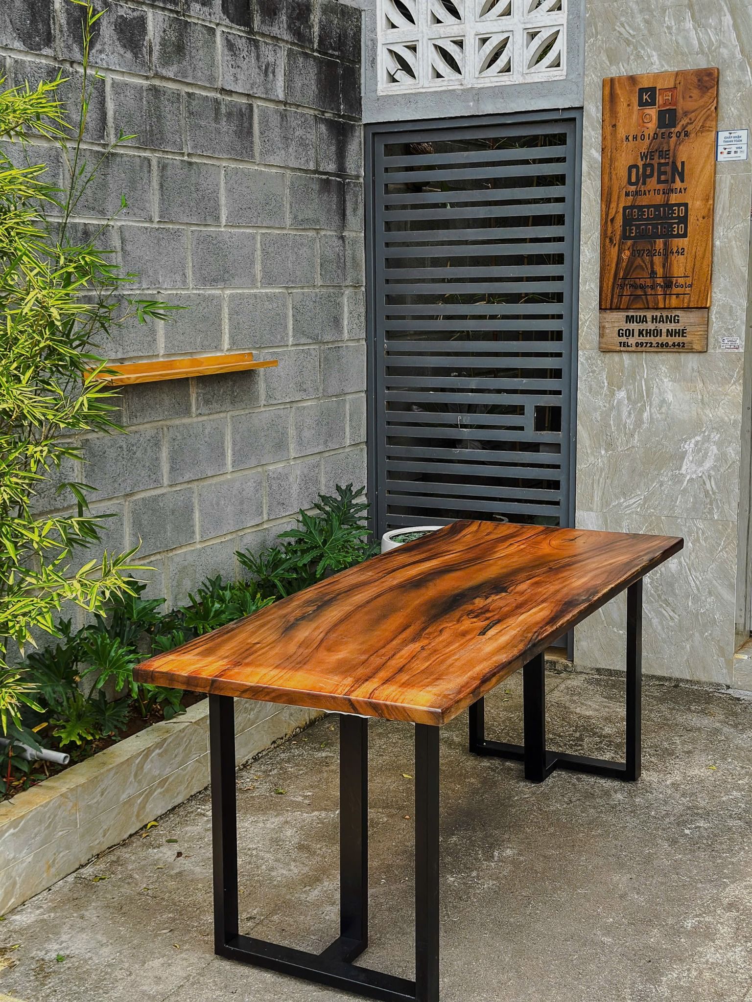 BÀN GỖ ME TÂY 180 x 75 x 3.5 cm