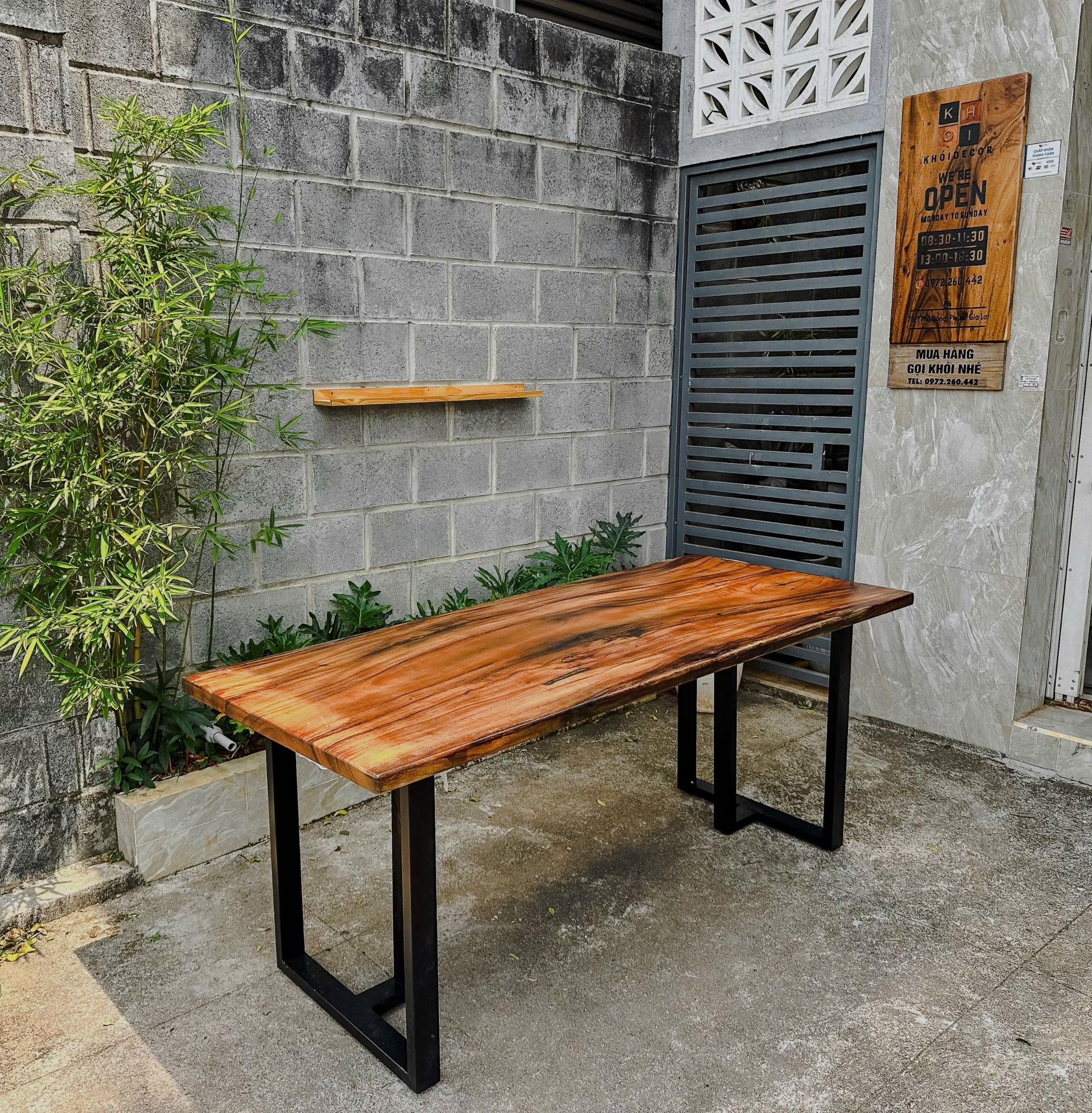 BÀN GỖ ME TÂY 180 x 75 x 3.5 cm