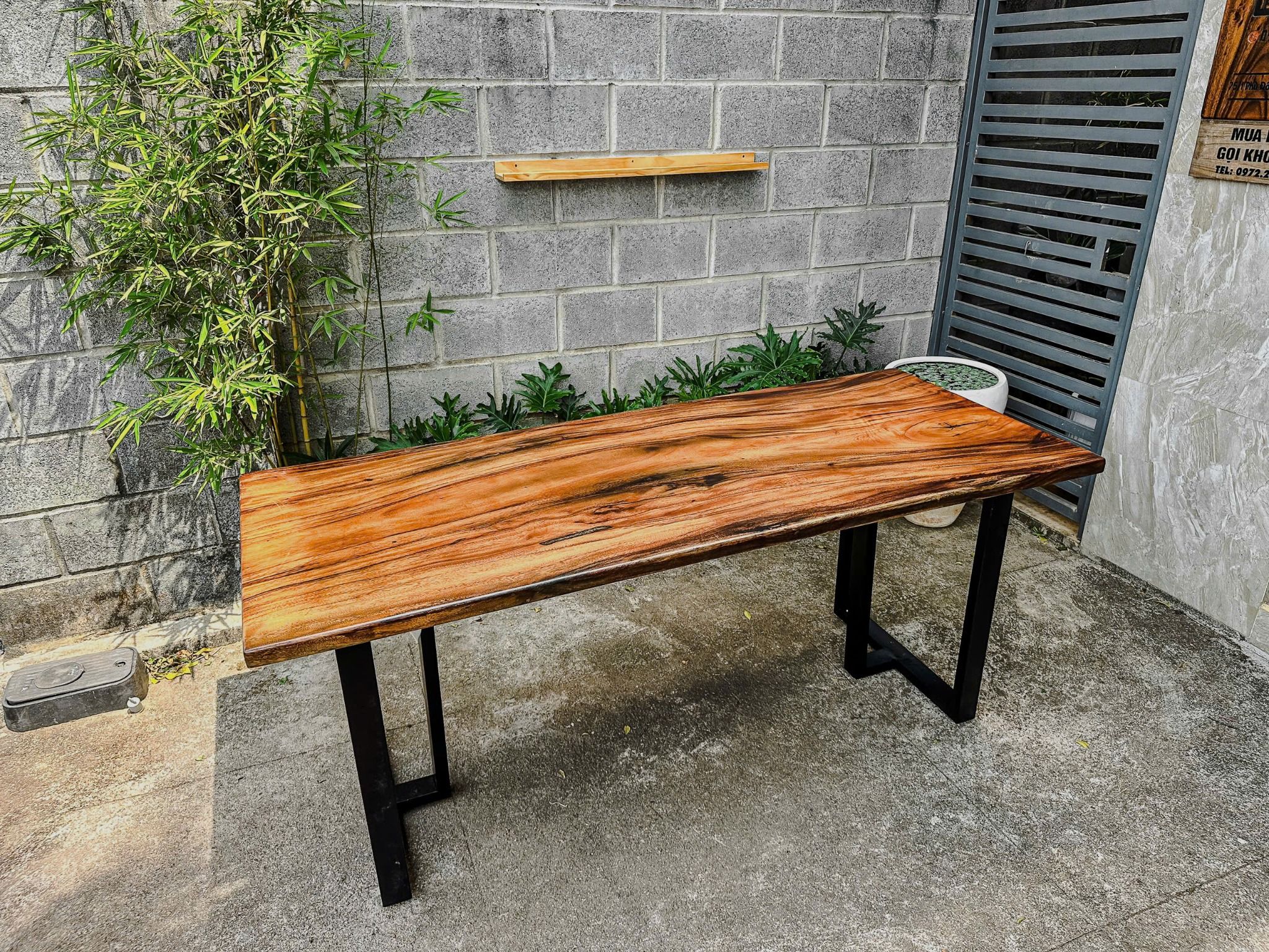 BÀN GỖ ME TÂY 180 x 75 x 3.5 cm