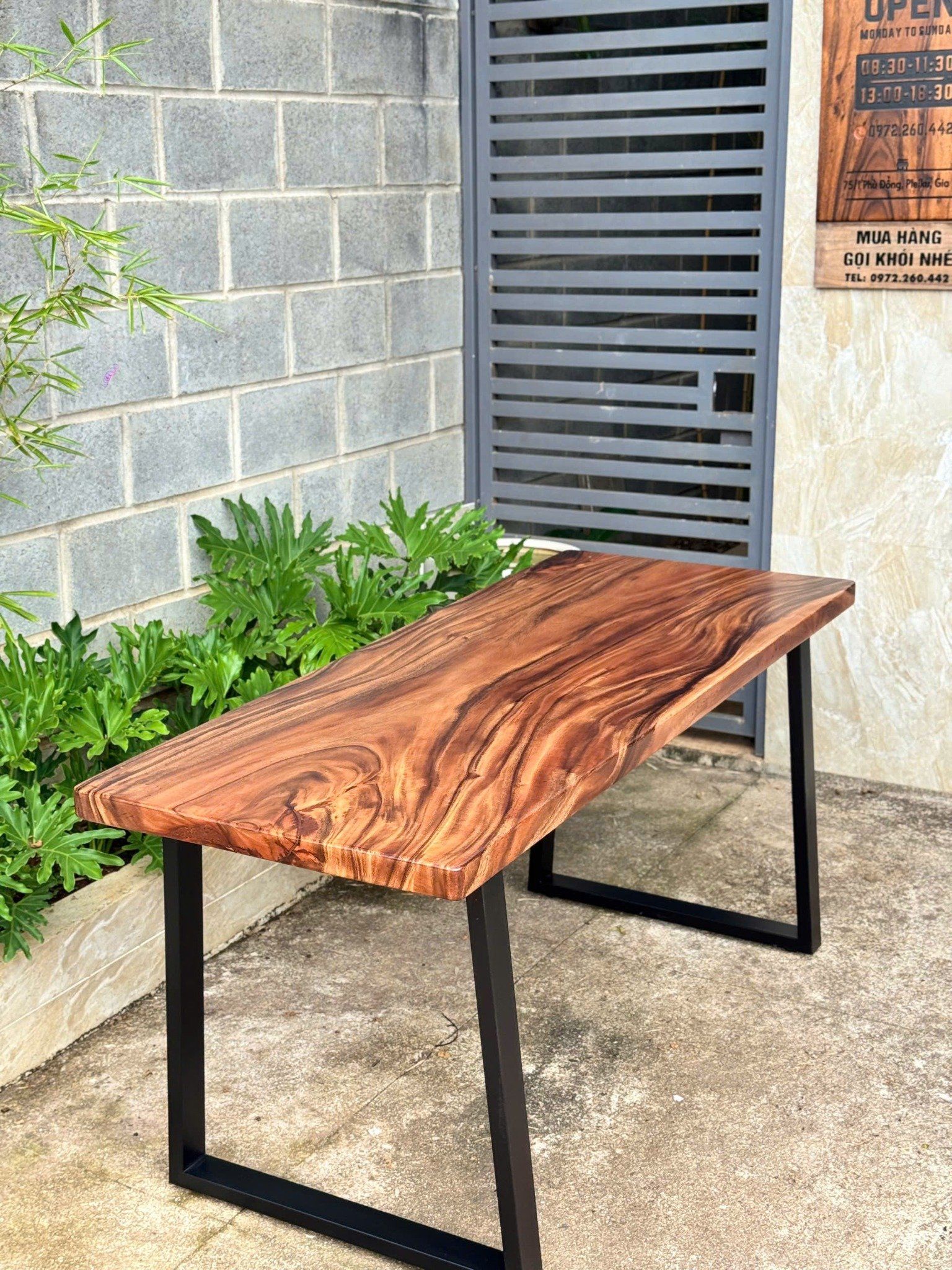 BÀN GỖ ME TÂY 160 x 65 x 5 cm