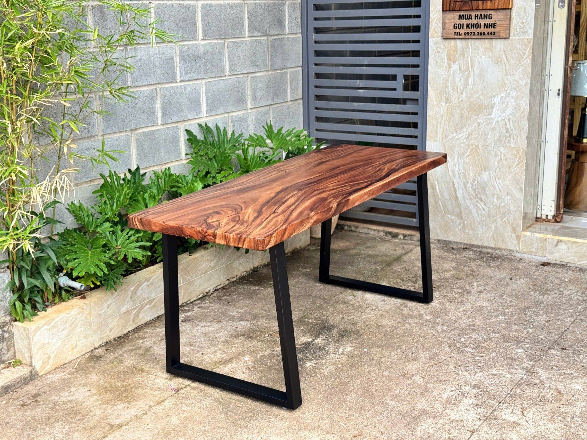 BÀN GỖ ME TÂY 160 x 65 x 5 cm
