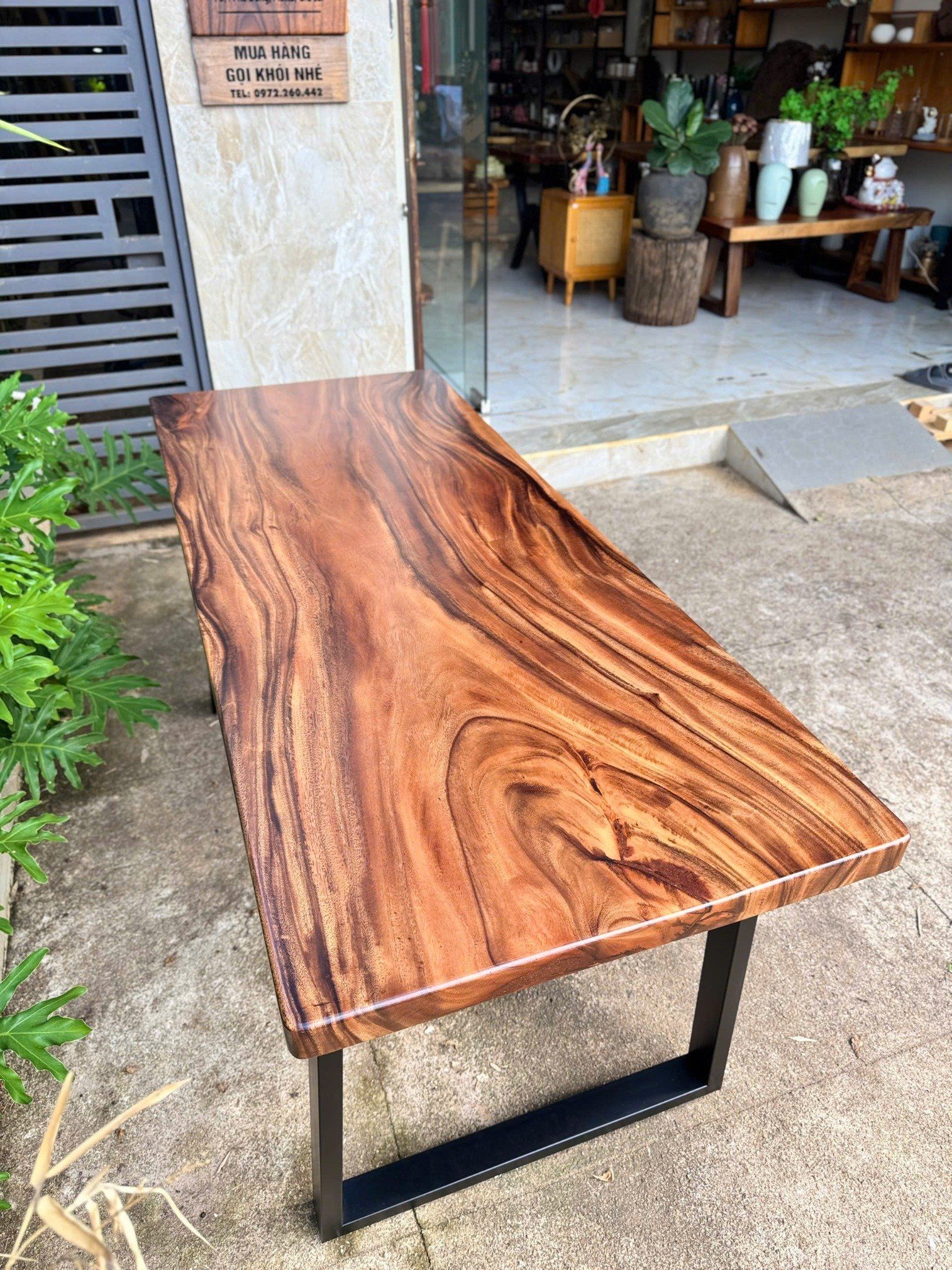 BÀN GỖ ME TÂY 160 x 65 x 5 cm