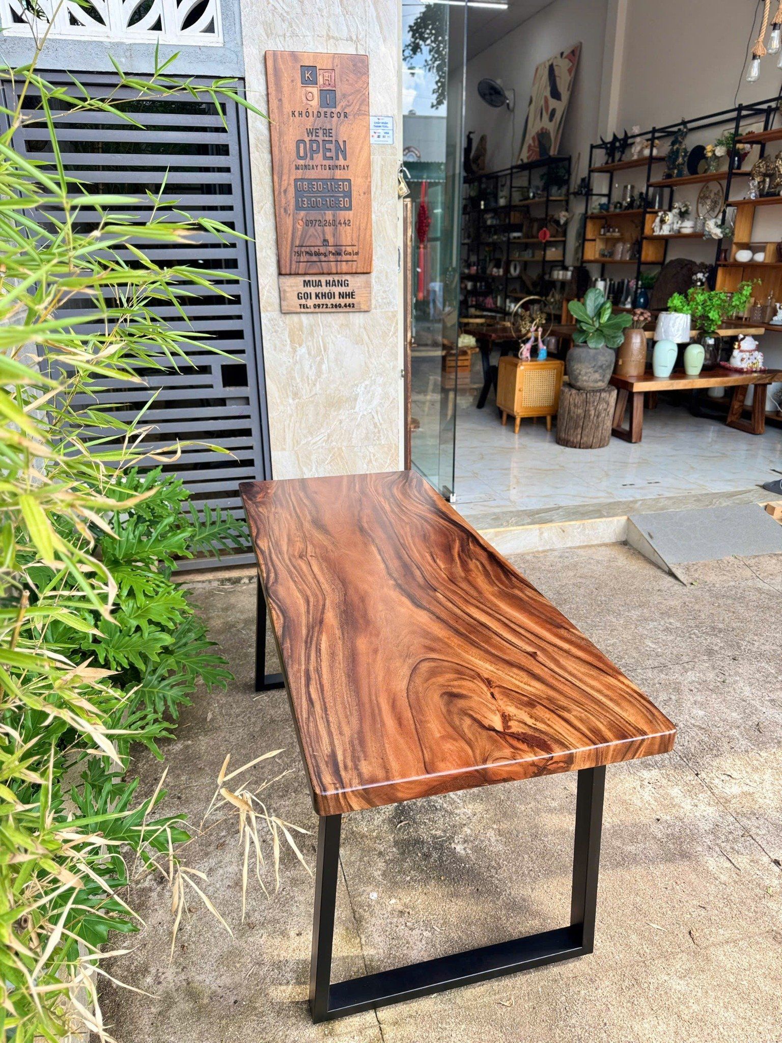 BÀN GỖ ME TÂY 160 x 65 x 5 cm