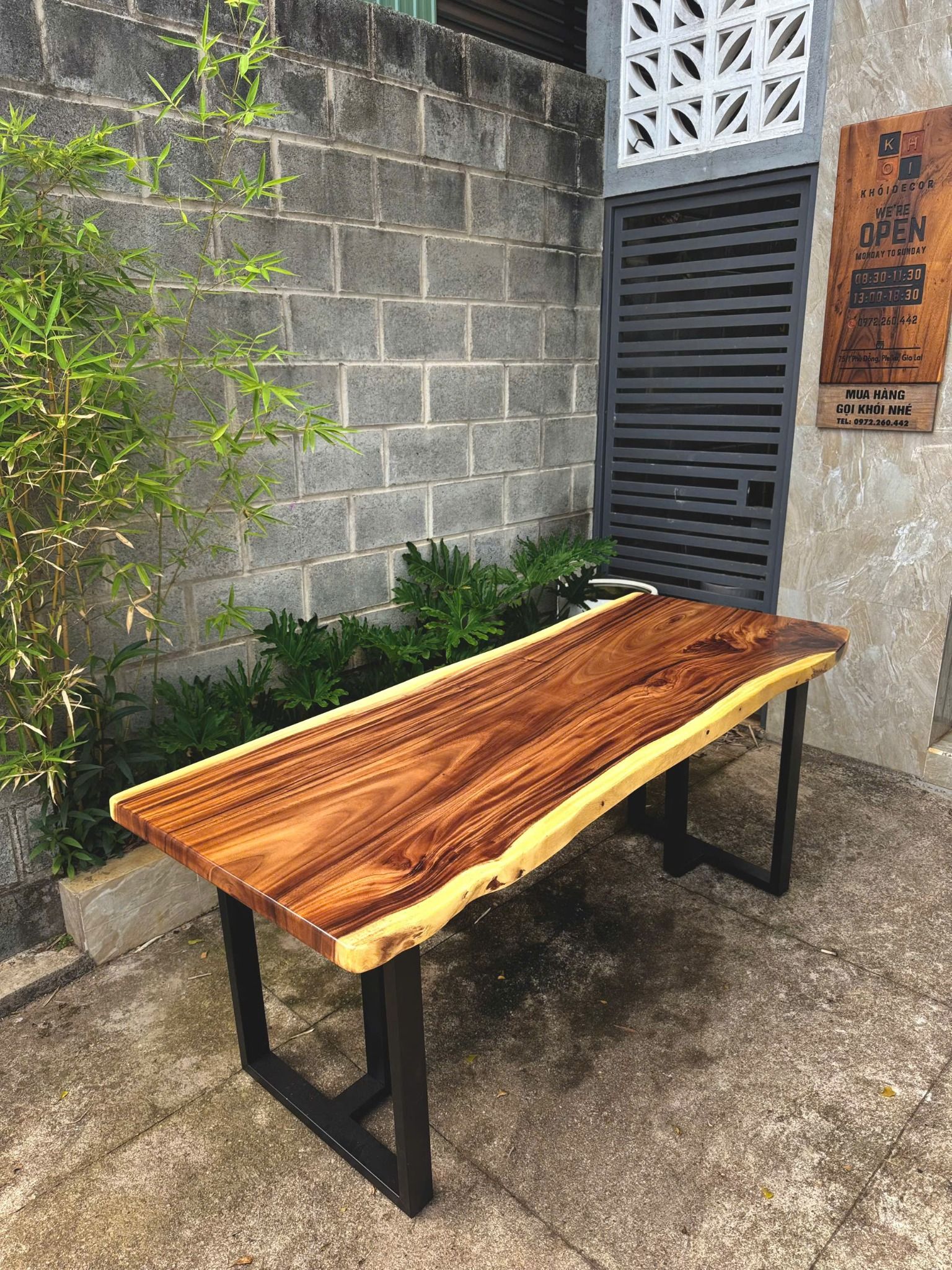 BÀN GỖ ME TÂY 190 x 70-75 x 5 cm