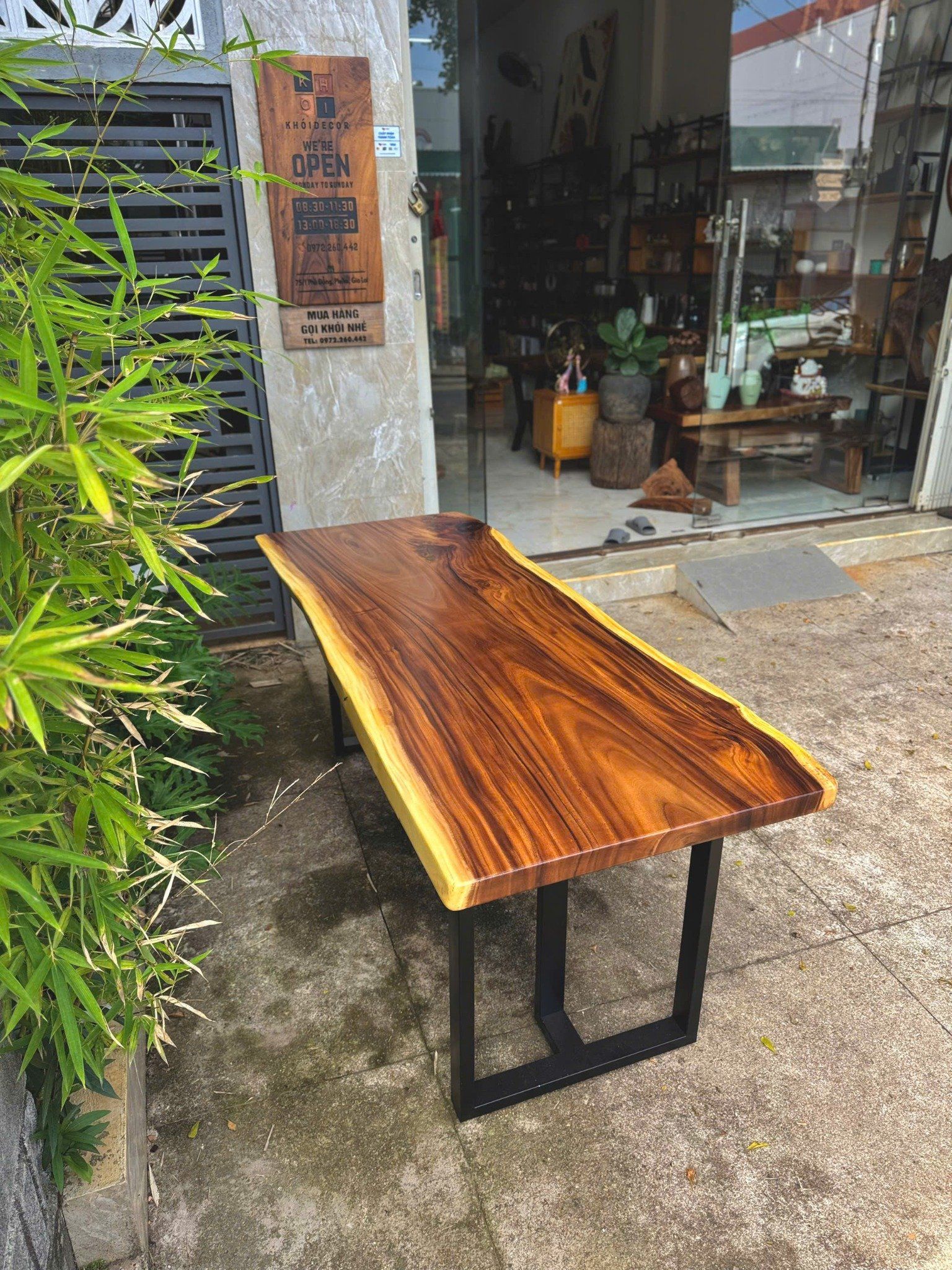 BÀN GỖ ME TÂY 190 x 70-75 x 5 cm