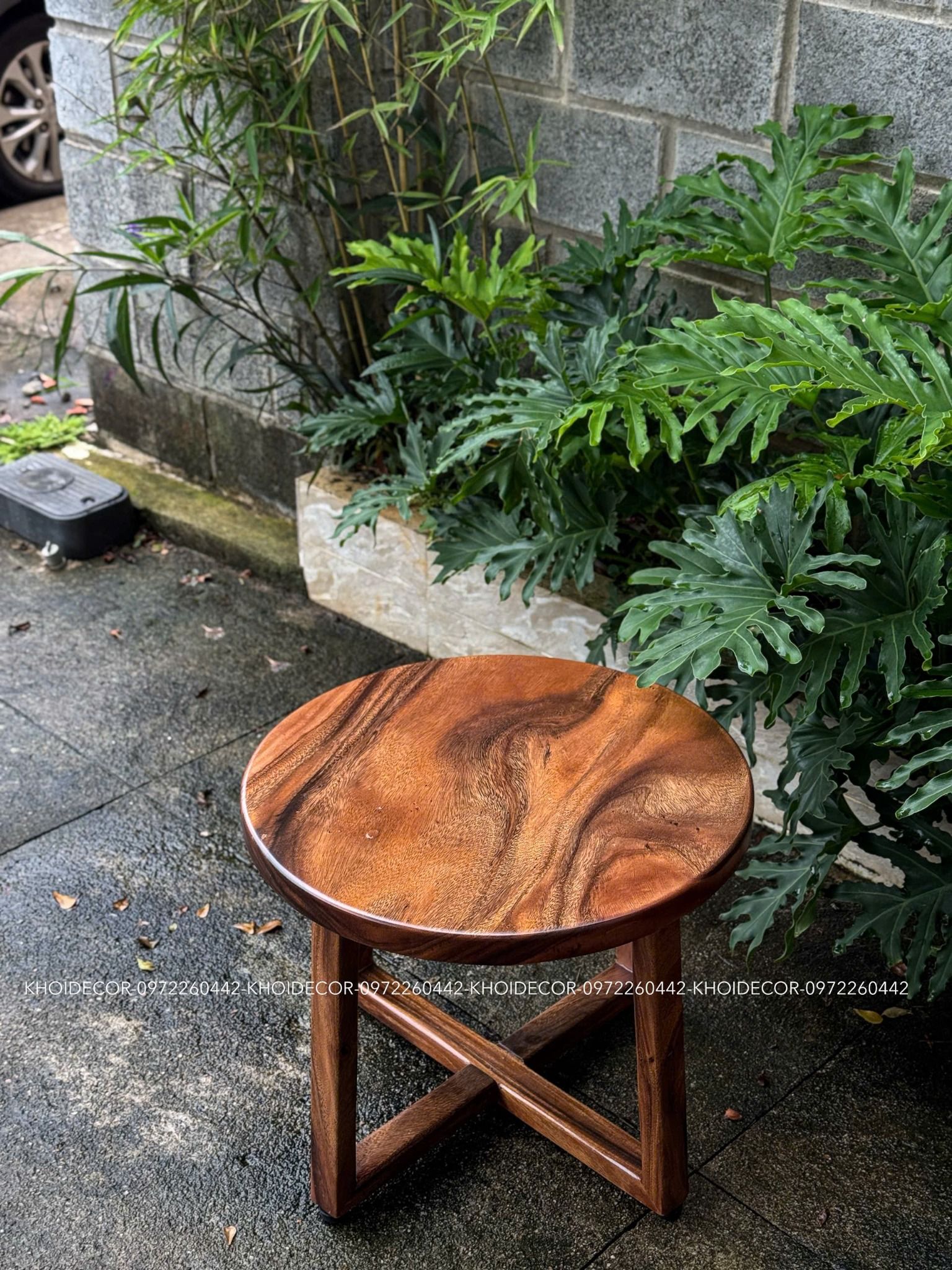 BÀN TRÒN GỖ ME TÂY 55 x 4 cm