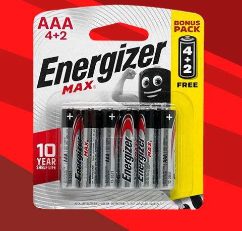 [Chính Hãng] Vỉ 6 viên Pin đũa Energizer AAA (Nhập khẩu độc quyền bởi DKSH Việt Nam)