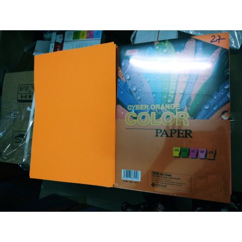 Bìa Màu Dạ Quang A4 100 Tờ ĐL160gsm - Cyber Orange