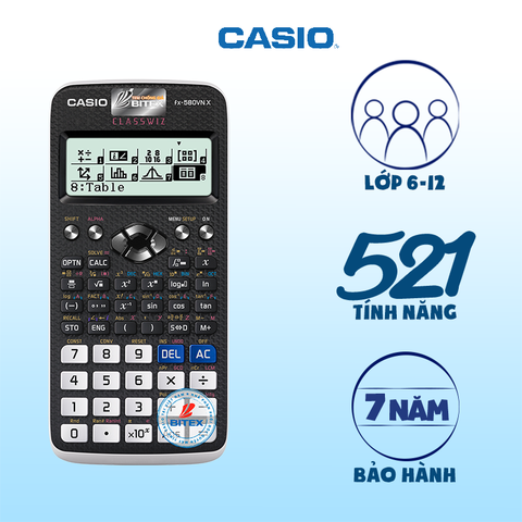 [CHÍNH HÃNG DO BITEX PP] Máy tính Casio FX-580VN X màu đen - Tặng 10 bút bi hoặc file 20 lá