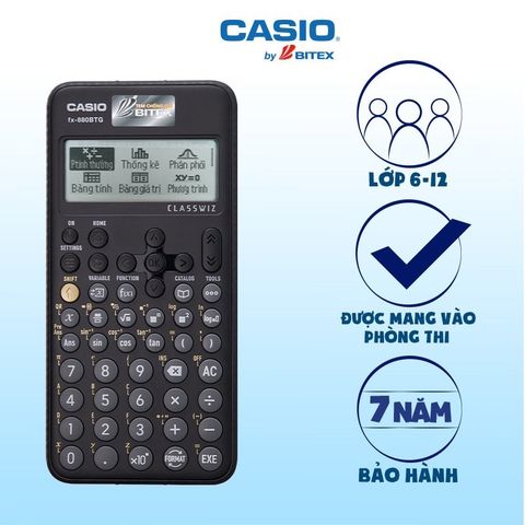 [CHÍNH HÃNG DO BITEX PP] Máy tính CASIO FX-880BTG màu đen - Tặng bút xóa nước