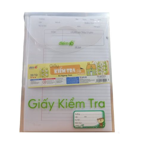 Giấy kiểm tra Thiên Long Điểm 10 TP-GKT015 kẻ ngang - Túi 20 tờ đôi và 6 tờ đơn