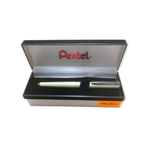 [CHÍNH HÃNG - Do GOLDEN PEN NK] Bút ký cao cấp Pentel K611W-C nét 0.7mm thân bút màu sữa - Mực xanh (Thiết kế nắp đậy)