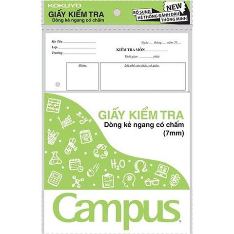 [MUA 3 TẶNG 1 BÚT NƯỚC] Giấy kiểm tra Campus có chấm TP-BS70G-25