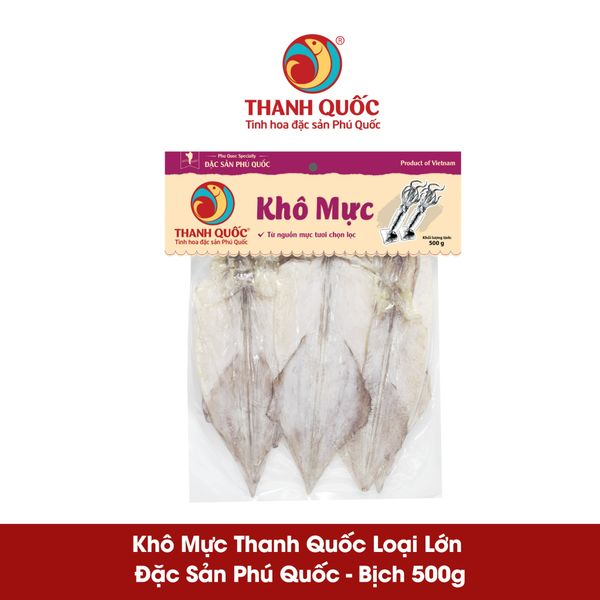 Khô Mực Phú Quốc - Thanh Quốc Loại Lớn, Bịch 500G