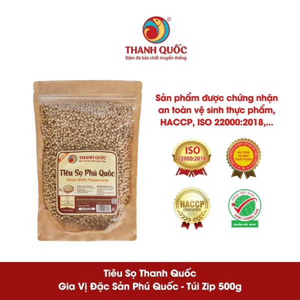 Tiêu Sọ Phú Quốc Thanh Quốc Túi Zip 500g