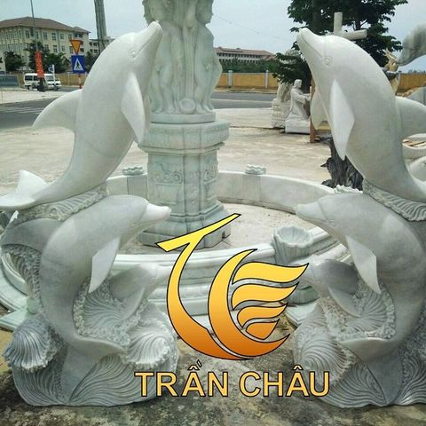 Cá Heo Trang Trí Đài Phun Nước Đá Mỹ Nghệ Non Nước