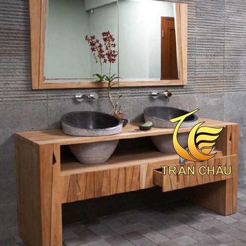 Lavabo Đôi Đá Bazan Cao Cấp