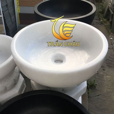 Lavabo Tròn Đá Trắng