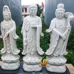 Tượng Tam Thế Phật Đứng Đá Đẹp Giá Tốt