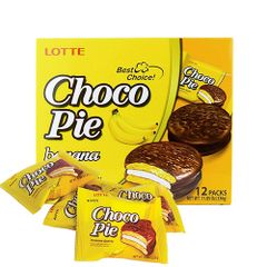 Bánh Chocopie Lotte Hàn Quốc vị chuối (12 cái)