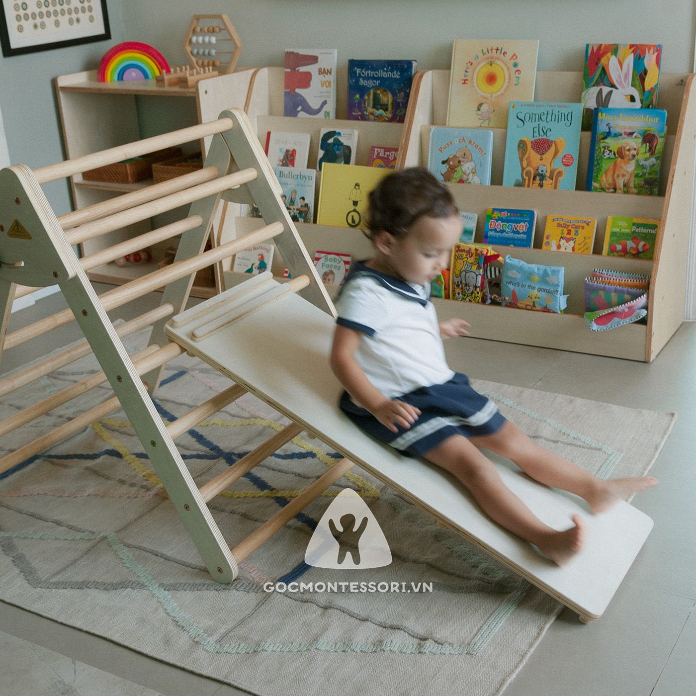 COMBO Foldable Pikler with Climbing Ramp 95cm