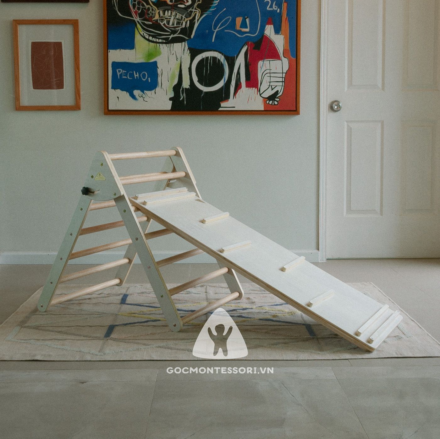 COMBO Foldable Pikler with Climbing Ramp 120cm