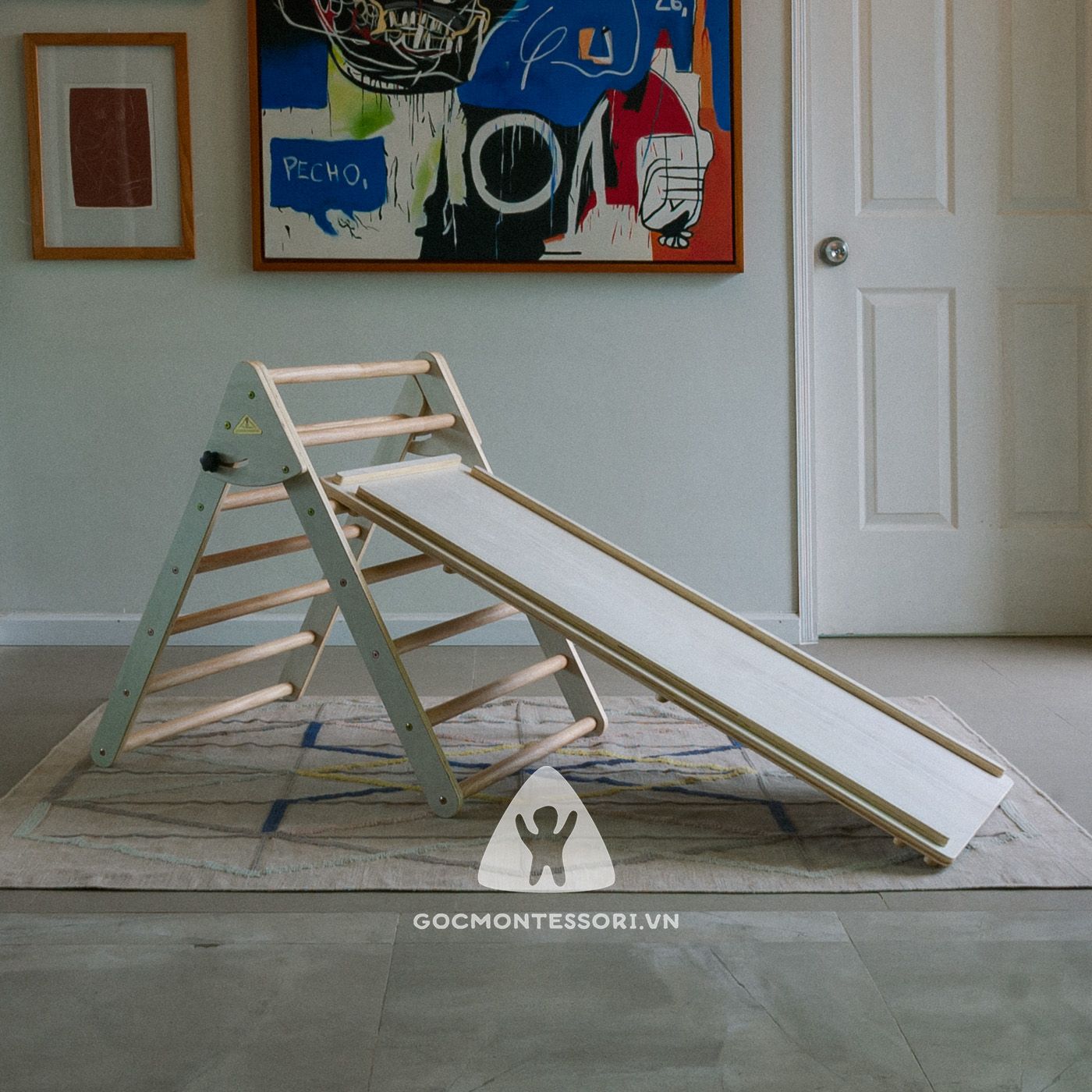 COMBO Foldable Pikler with Climbing Ramp 120cm