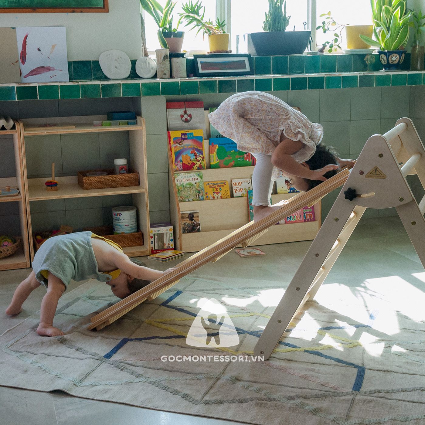 COMBO Foldable Pikler with Climbing Ramp 120cm