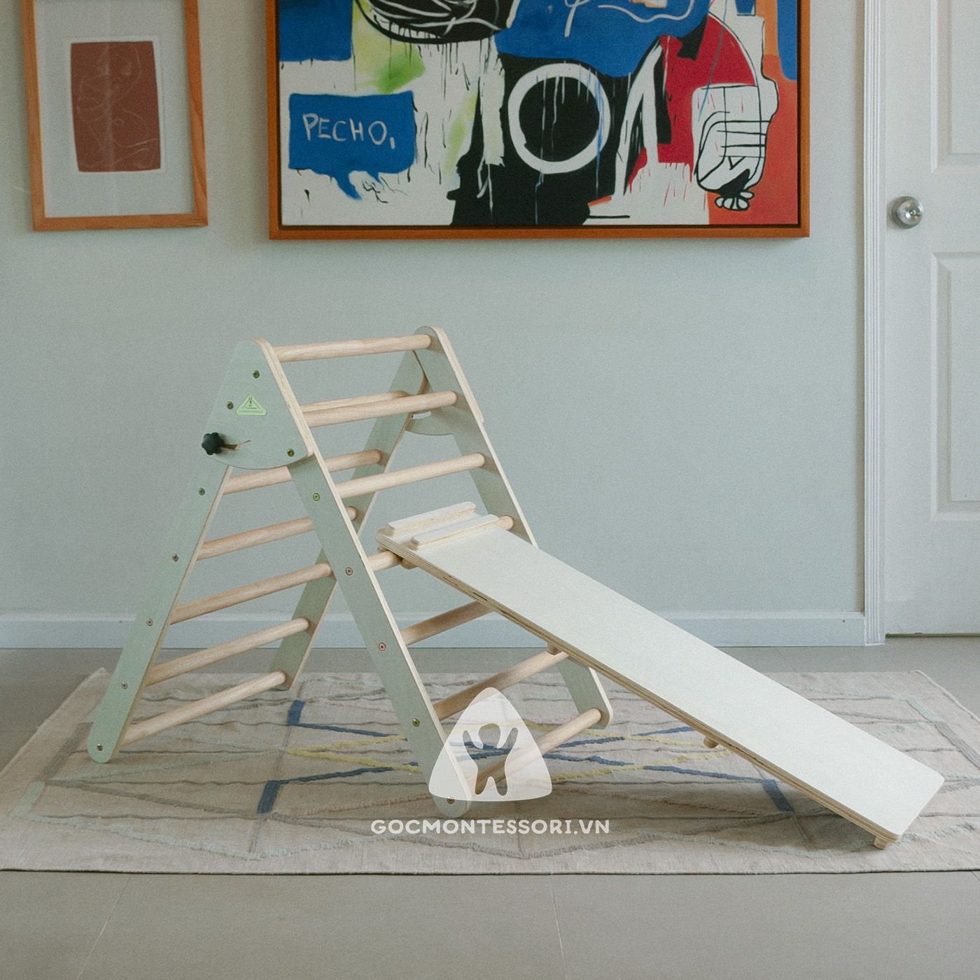 COMBO Foldable Pikler with Climbing Ramp 95cm
