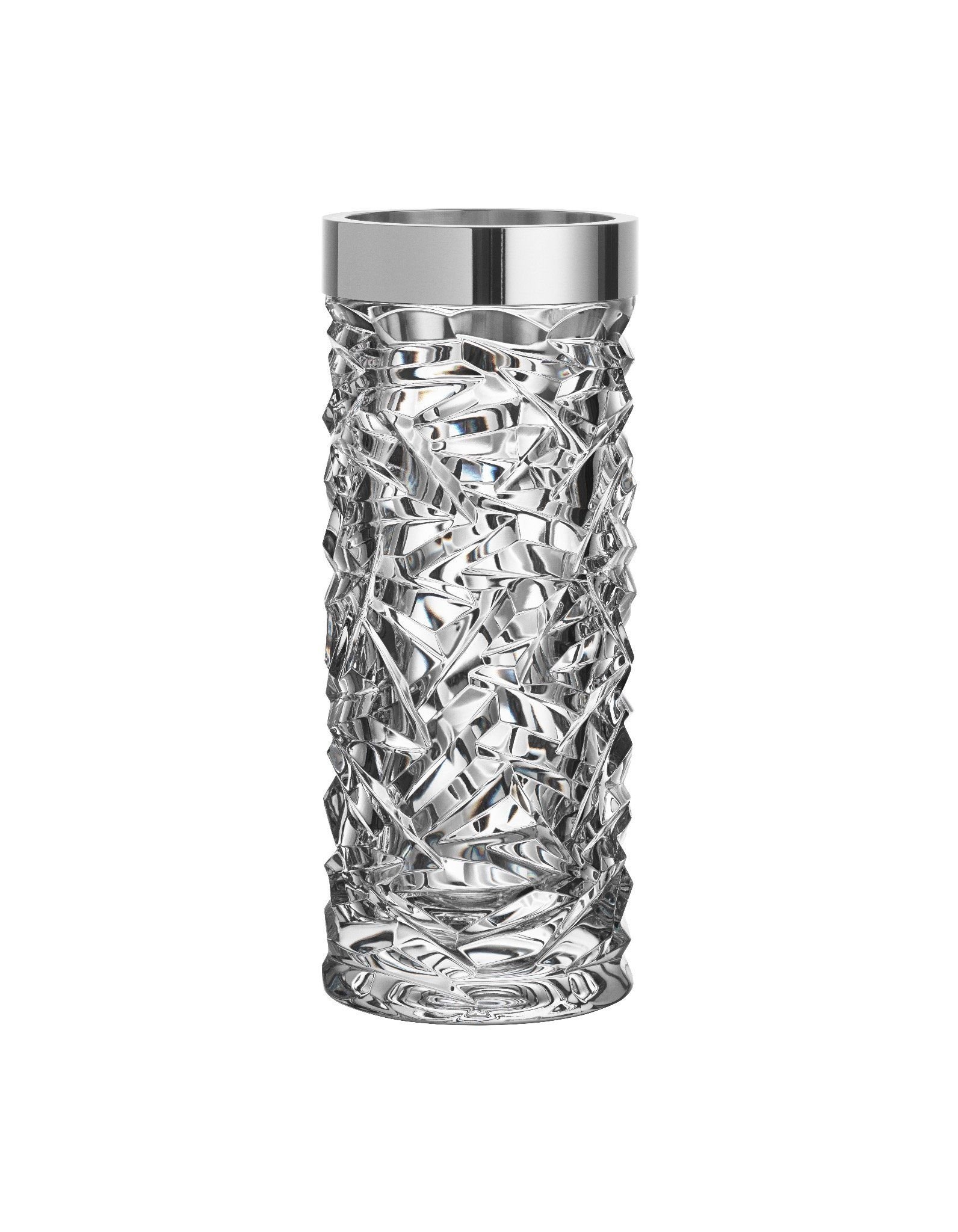 Lọ hoa pha lê Carat khảm bạc