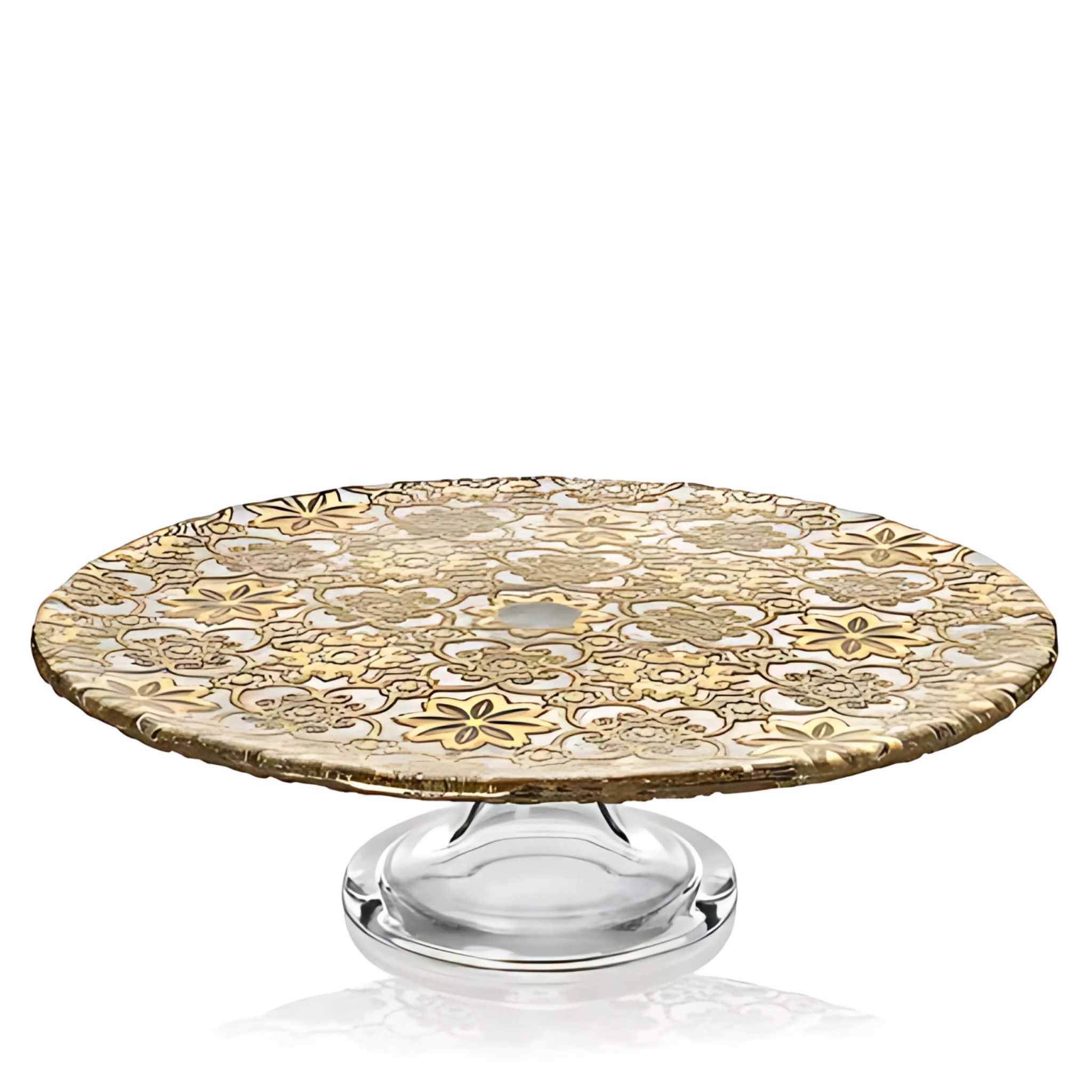 Đĩa chân đế Arabesque Gold Leaf 32cm