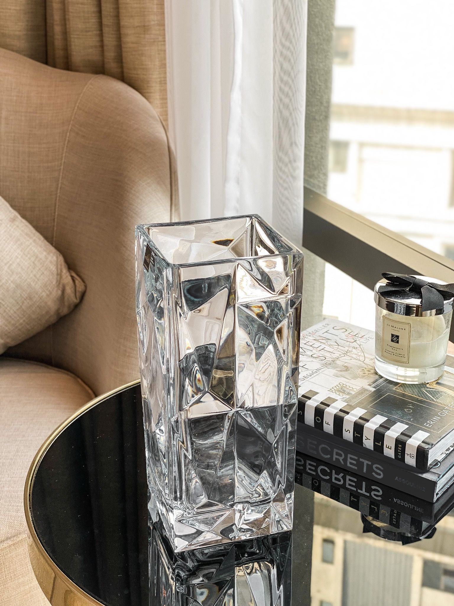 Lọ hoa pha lê trụ Crystalization