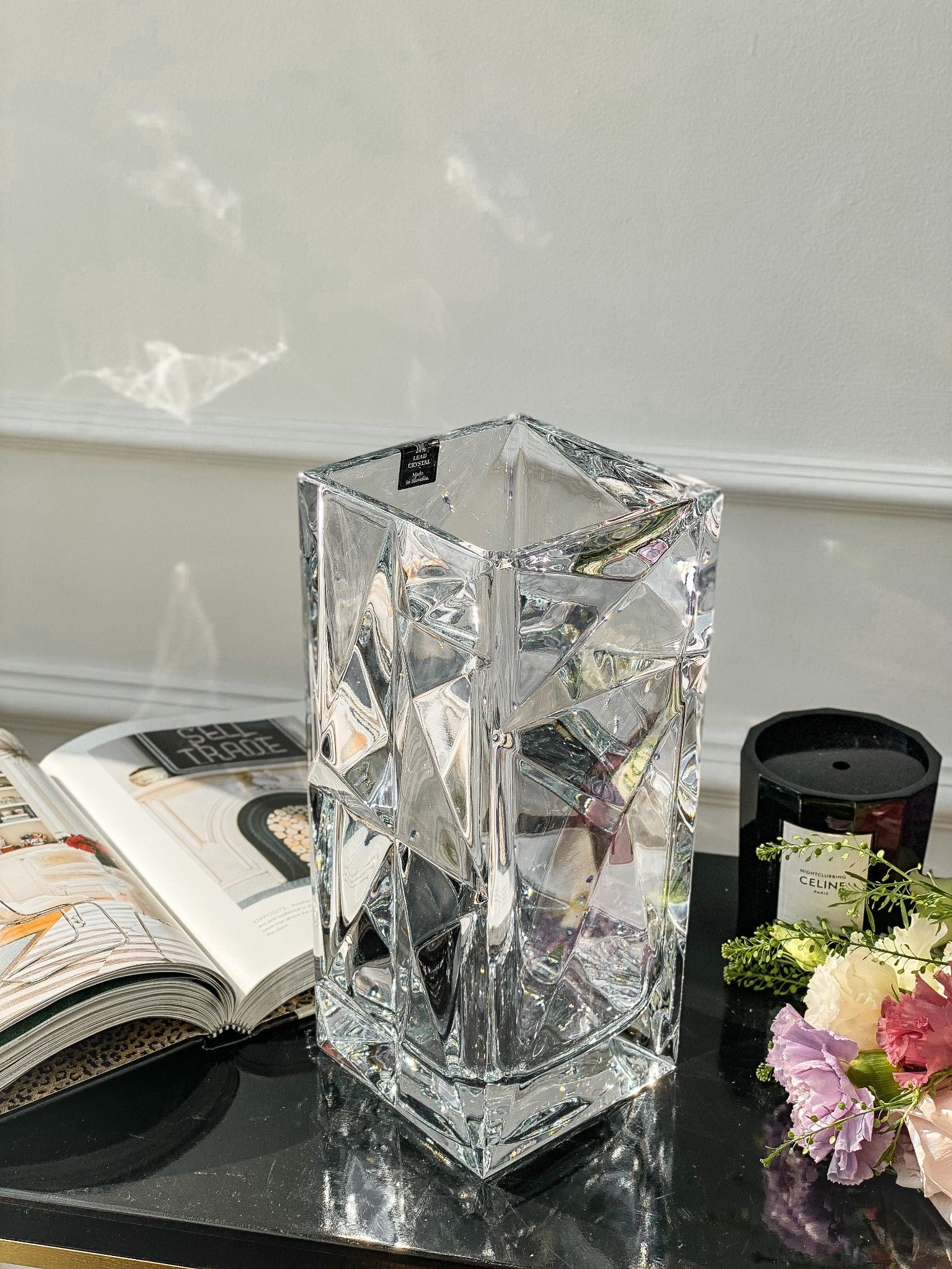 Lọ hoa pha lê trụ Crystalization