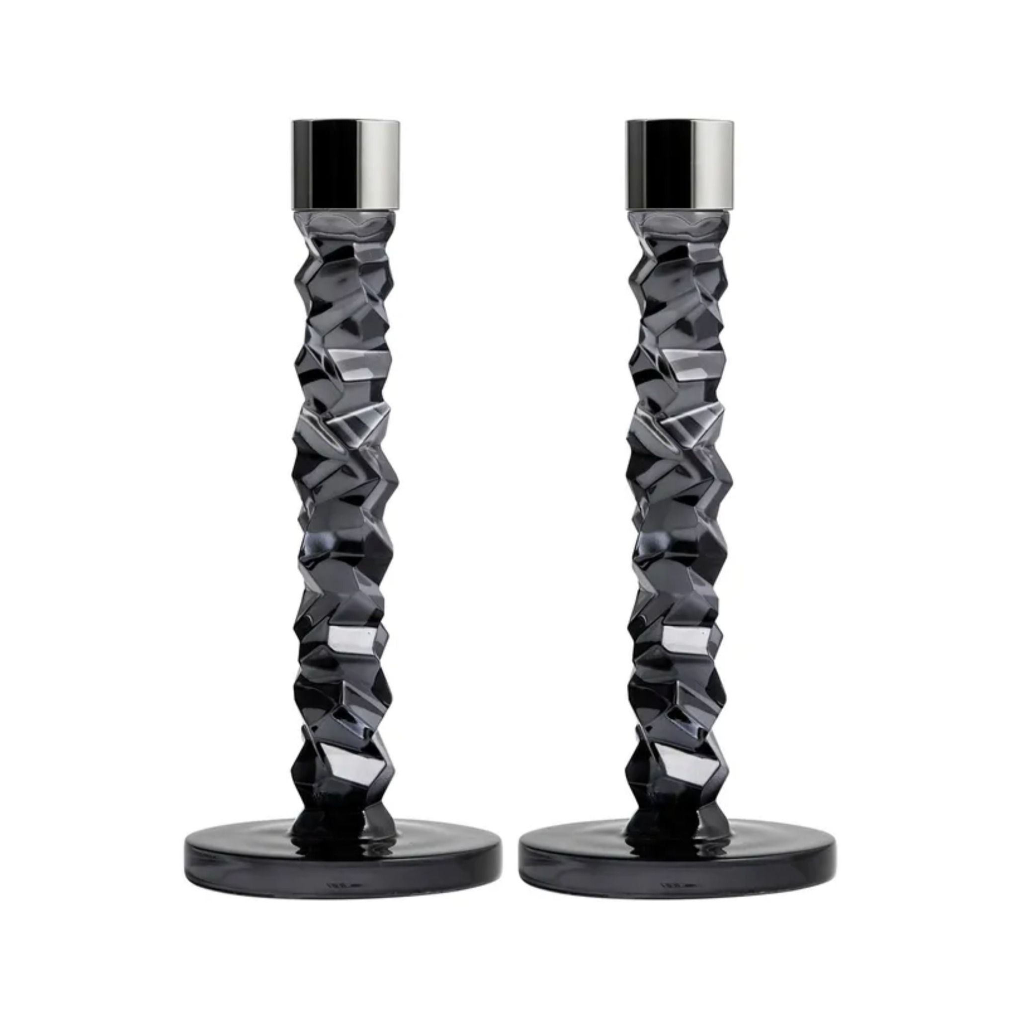Set 2 chân nến Carat anthracite 24.2cm