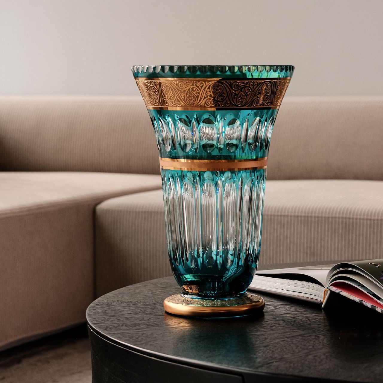 Lọ hoa Tulip xanh ngọc tyrkys 305