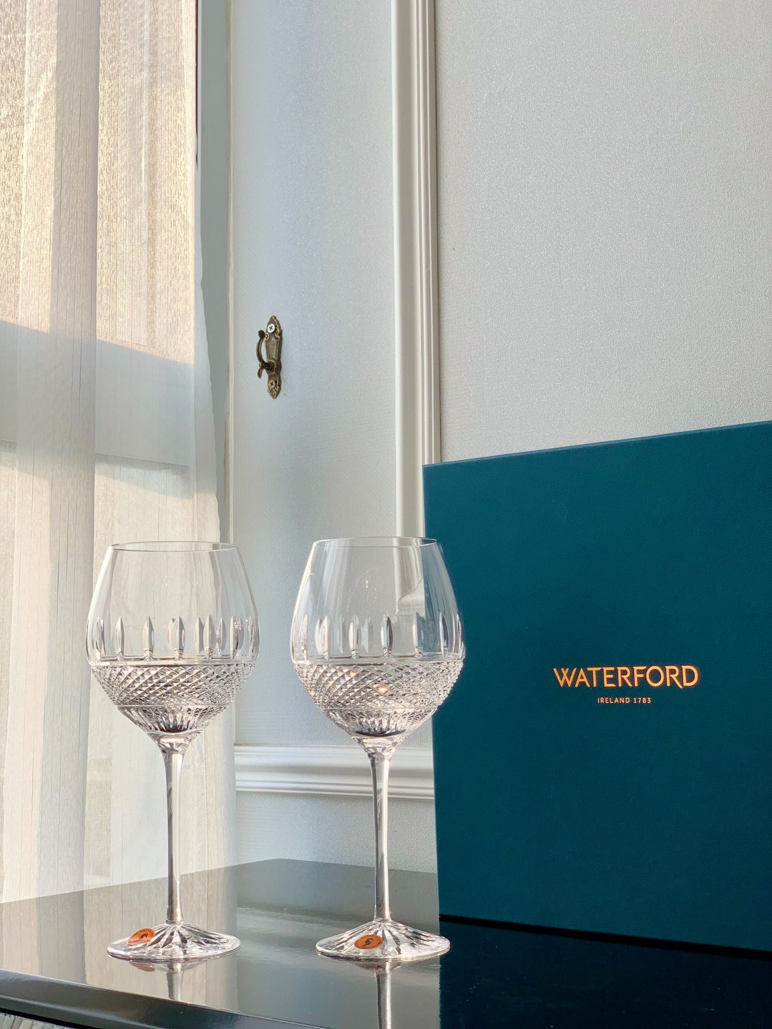 Set 2 ly vang đỏ pha lê Waterford Irish Lace 500ml