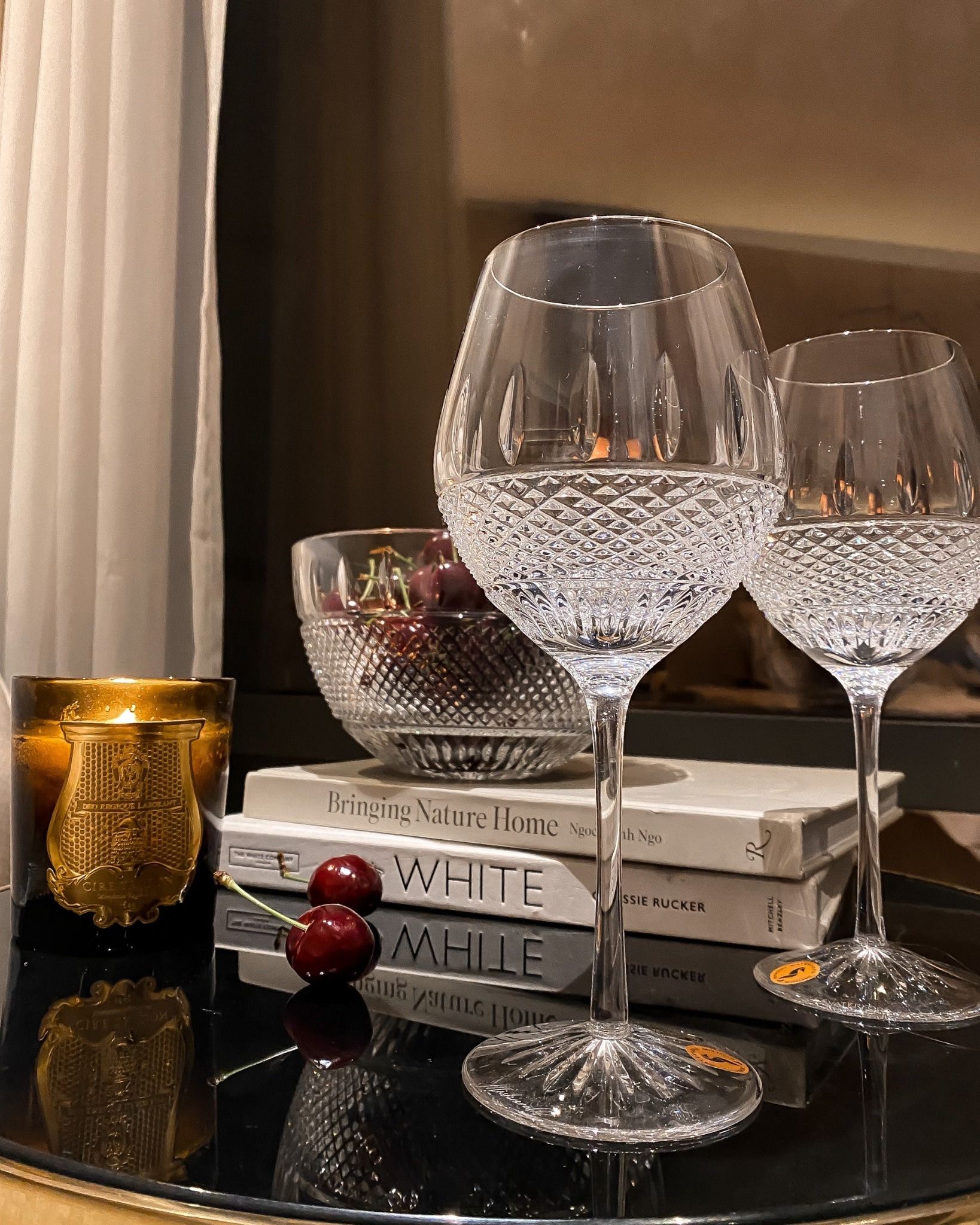 Set 2 ly vang đỏ pha lê Waterford Irish Lace 575ml