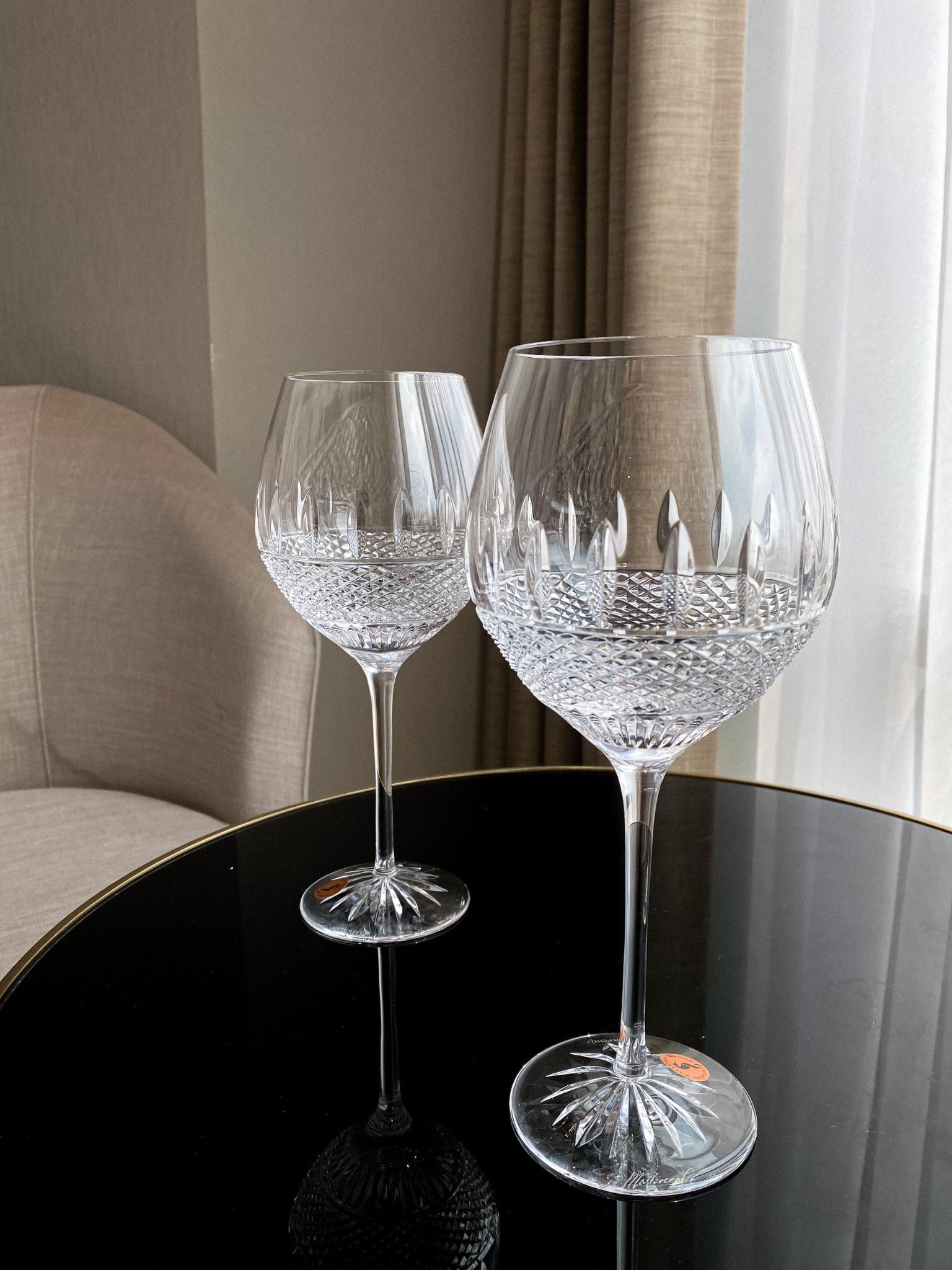 Set 2 ly vang đỏ pha lê Waterford Irish Lace 575ml
